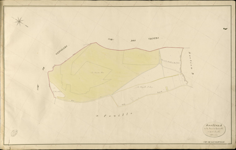 Gaudreville-la-Rivière. Section A _ de la Ferme de Gaudreville _ 1re de 2 Feuilles