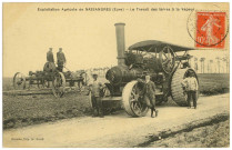 Nassandres. Exploitation Agricole de Nassandres (Eure) - Le Travail des Terres à la Vapeur.