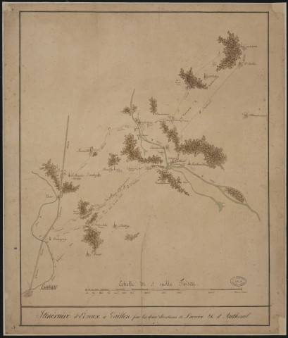 "Itinéraire d'Evreux à Gaillon par les deux directions de La Croix et d'Autheuil".