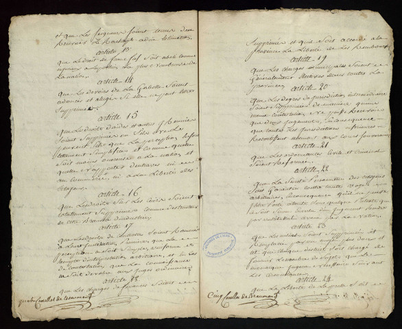 Cahier manuscrit signé.