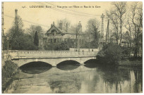 Louviers-Ville. Vue prise sur l'Eure et la Gare.