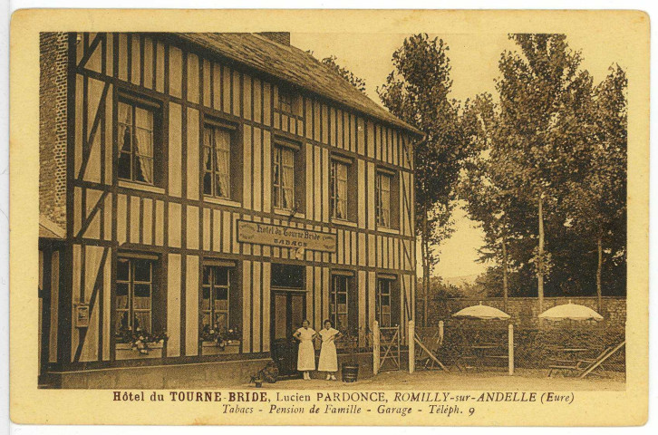 Romilly-sur-Andelle. Hôtel du Tourne-Bride, Lucien Pardonce, Romilly-sur-Andelle (Eure).
