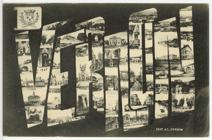 Vernon-Ville. Carte souvenir.