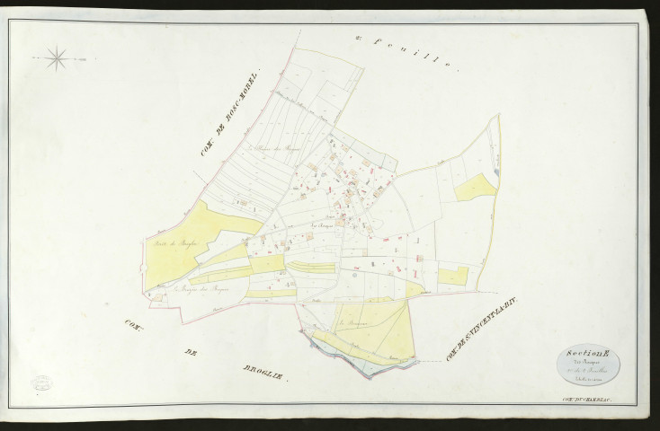 Chamblac (Le). Section E _ des Rocques _ 1ère de 2 feuilles _ Echelle de 1 à 2500
