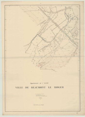 Beaumont-Le-Roger _ MRU _ Plan topographique régulier en 4 feuilles