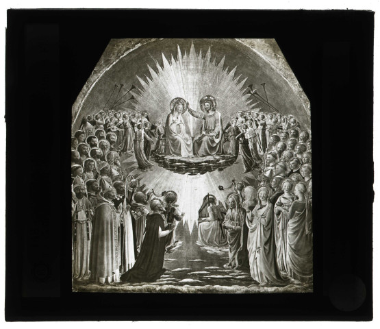 Musée des Offices de Florence (Italie), tableau de Fra Angelico « le Couronnement de la Vierge ».