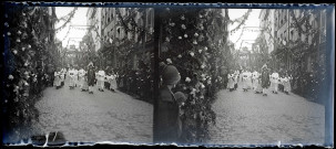 Procession en l'honneur de la béatification de Sainte-Thérèse de Lisieux à Lisieux (Calvados).
