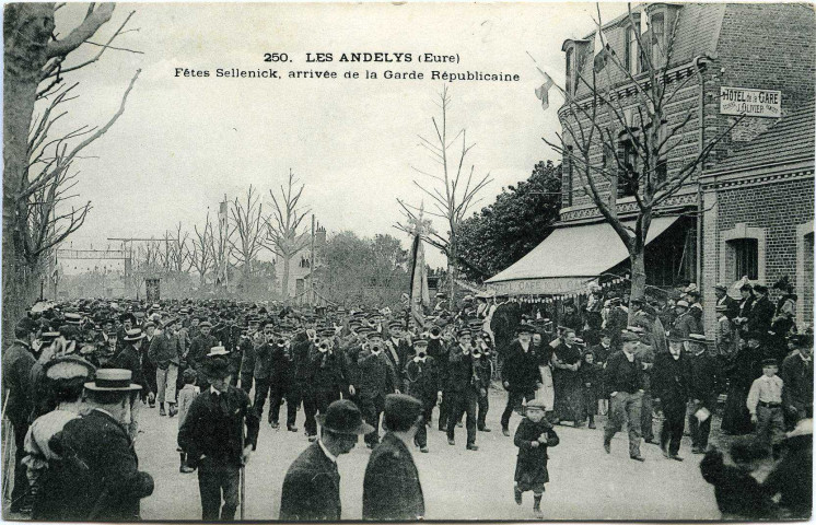 Andelys (Les). Fêtes Sellenick, arrivèe de la Garde Nationale.