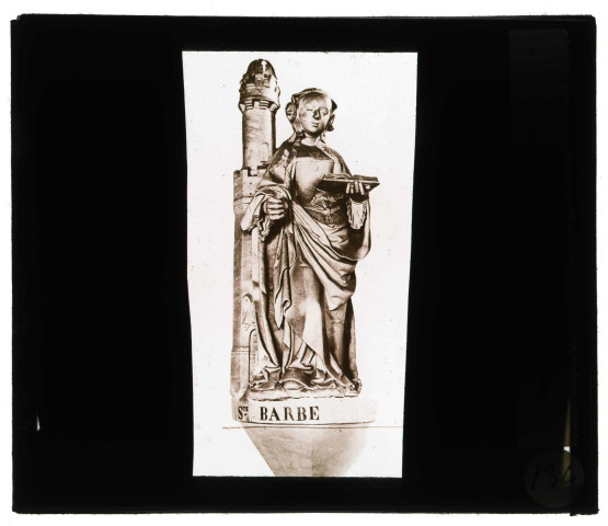 Église de Touville (Eure), statue de Sainte-Barbe.