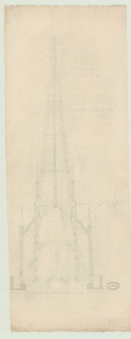 Evreux _Cathédrale. Projet de restauration de la flèche.