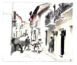 Siciliens (Italie) dans les ruelles d'un village.