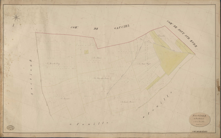 Miserey. Section A _ des Franches terres _ 1re de 3 Feuilles