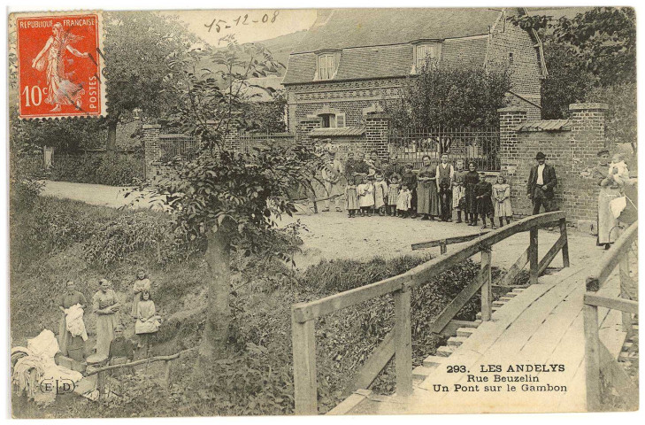 Andelys (Les). Rue Beuzelin - Un Pont sur le Gambon.