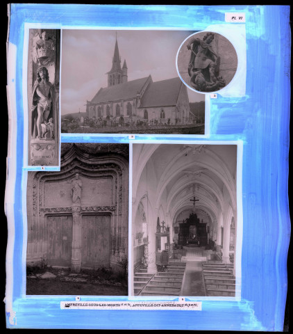 "Églises rurales du département de l'Eure" du chanoine Bonnenfant tome I, planche VI Amfreville-sous-les-Monts (Eure) et Appeville-Annebault (Eure).