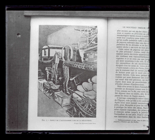 Illustration d'un livre sur le trésor de Toutankhamon.