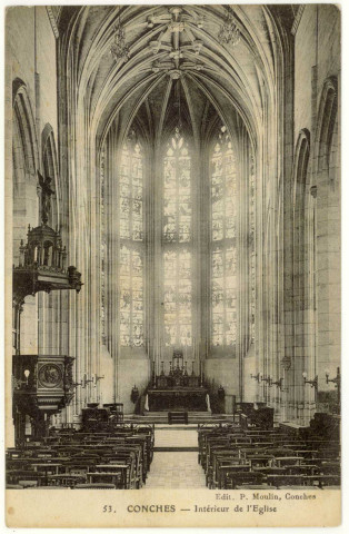 Conches-en-Ouche. Intérieur de l'Eglise.
