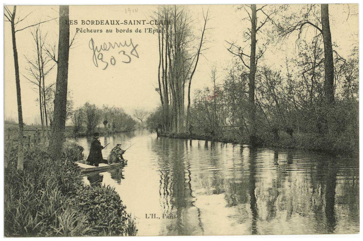 Guerny. Les Bordeaux-Saint-Clair. - Pêcheurs au bords de l'Epte.