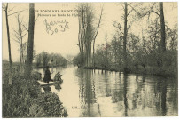 Guerny. Les Bordeaux-Saint-Clair. - Pêcheurs au bords de l'Epte.