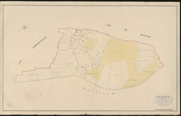 Franqueville. Section A _ du Hamelet _ Feuille Unique