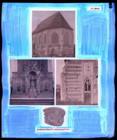 "Églises rurales du département de l'Eure" du chanoine Bonnenfant tome II, planche LXXVIII Illiers-l'Évêque (Eure) et Bourgtheroulde-Infreville (Eure).