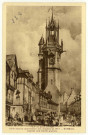 Evreux-Ville. Tour du Gros Horloge bâtie sous la domination des Anglais en 1417-d'après une vieille gravure.