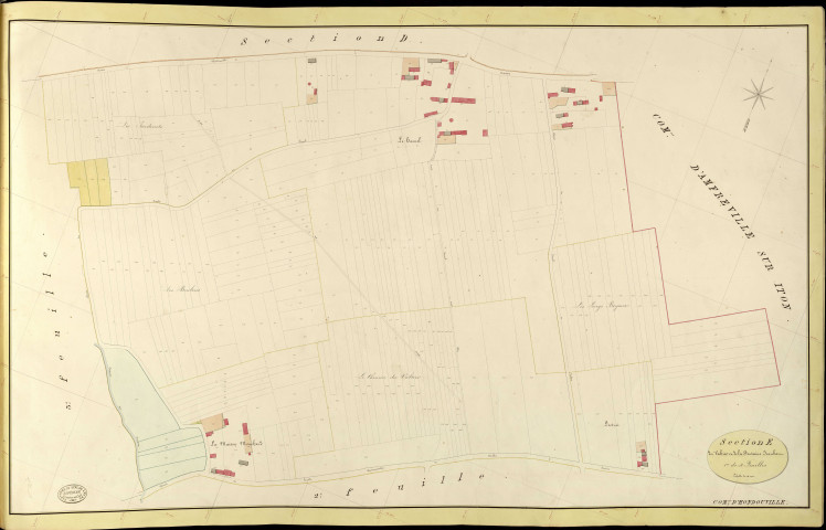 Hondouville. Section E _ du Valtier et de la Fontaine Jeanbart _ 1re de 4 Feuilles