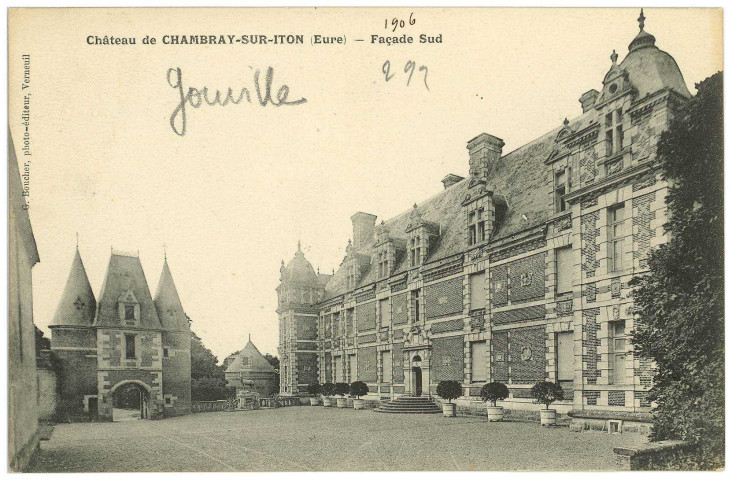 Gouville. Château de Chambray-sur-Iton (Eure) - Façade Sud.