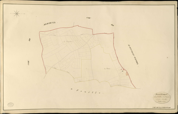 Guéroulde (La). Section C _ de la Rotellière et du Manoir _ 1re de 2 Feuilles