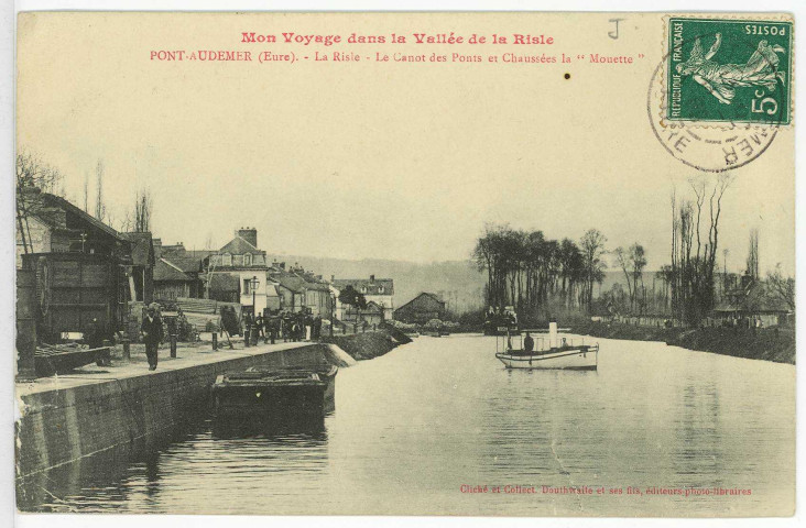 Pont-Audemer. La Risle - Le Canot des Ponts-et-Chaussées la «Mouette».