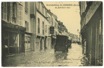 Gisors. Inondations de Gisors (Eure), 25 janvier 1910 - rue de Cappeville - Hôtel des Trois Poissons.