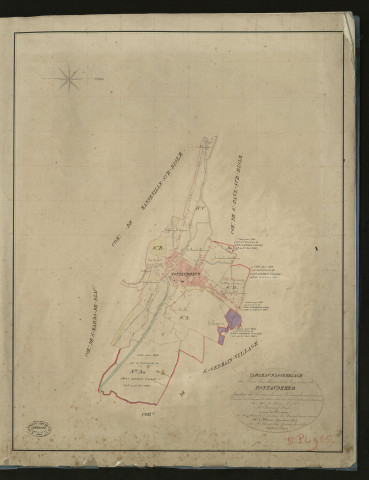 Pont-Audemer. Tableau d'assemblage _ du Plan Parcellaire de la Commune de Pontaudemer _ Canton de Pontaudemer - Pontaudemer - Eure. _ Terminé sur le Terrain le 3 Novembre 1835, sous l'administration de M. A Passy, Préfet _ M. Boursy, Maire _ sous la Direction de M.Marel, Directeur des Contributions directes _ M. Le Fébure, Géomètre en Chef. _ Par M. Charpentier, Géomètre de 1re classe.