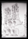 Façade ouest de la cathédrale Notre-Dame de Laon (Aisne).