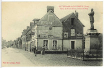 Notre-Dame-du-Vaudreuil. Statue de Raoul Duval et Grande Rue.