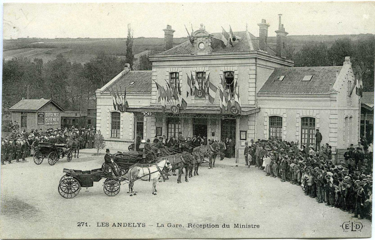 Andelys (Les). La Gare - Réception du Ministre.