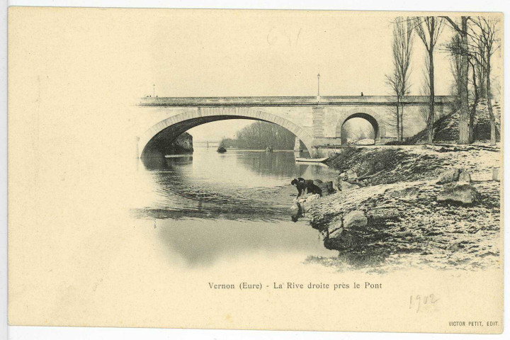 Vernon-Ville. La rive droite près le Pont.