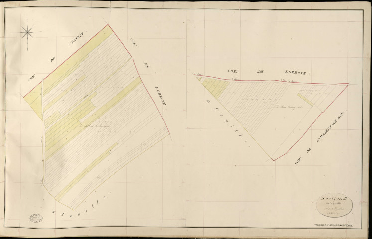 Villiers-en-Désœuvre. Section B _ de la harelle _ 1e de 4 Feuilles
