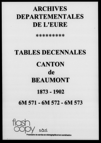Canton de Beaumont, 1873-1902