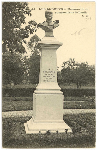 Andelys (Les). Le Monument du compositeur Sellenik.