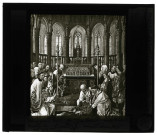Musée The National Gallery de Londres (Angleterre), tableau de Dirk Bouts « L'Exhumation de Saint-Hubert ».