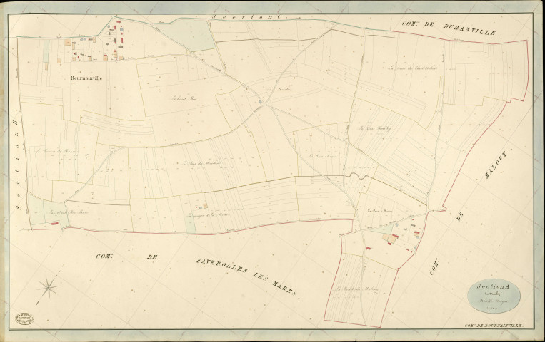 Bournainville. Section A _ du Moulin _ Feuille Unique