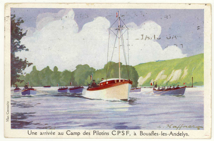 Bouafles. Une arrivée au Camp des Pilotins CPSF, à Bouafles-les-Andelys.