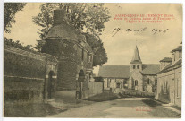 Saint-Denis-le-Ferment. Porte du Château datant de François Ier, l'Eglise et le Presbytère.