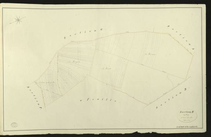 Saint-Aubin-sur-Gaillon. Section H _ des Nocs _ 1re de 2 Feuilles