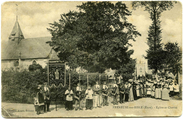 Freneuse-sur-Risle. Freneuse-sur-Risle (Eure). - Eglise et Charité.