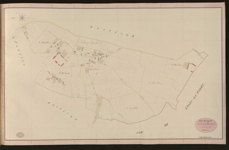 Rosay-sur-Lieure. Section B _ de la Ferme du Chêne Varin _ 1re de 2 Feuilles