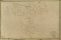 Fontaine-la-Louvet. Tableau d'assemblage _ du Plan Parcellaire de la Commune de Fontaine la Louvet _ Canton de Thiberville - Bernay - Eure. _ Terminé sur le Terrain le 29 Mars 1846 , sous l'administration de M. Petit de Bantel, Préfet _ M. Allabarbe, Maire _ sous la Direction de M.Violas de Martigny, Directeur des Contributions directes _ M. Le Fébure, Géomètre en Chef. _ Par M. Canu, Géomètre de 1re classe.