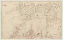 Panilleuse - Plan de la commune. *, Atlas de 5 plans non reliés, datés vraisemblablement de 1789 , établissement du terrier conservé (extrait de 2 F 2882, Marquisat de Clère).