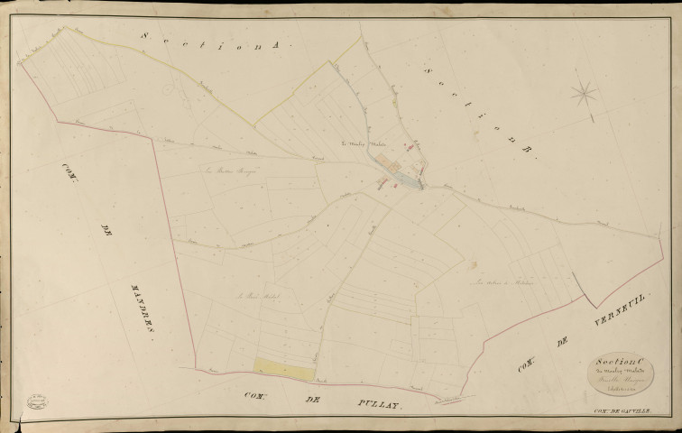 Gauville-près-Verneuil. Section C _ du Moulin malade _ Feuille Unique
