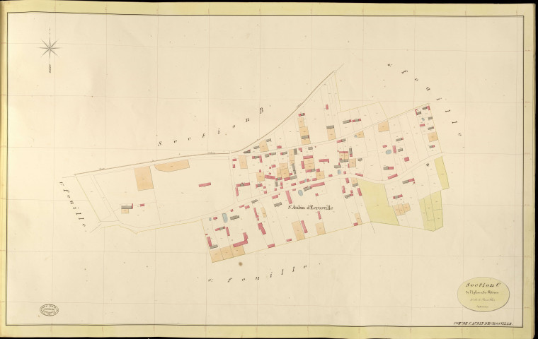 Saint-Aubin-d'Ecrosville. Section C _ de l'Eglise et du Château _ 3e de 5 Feuilles