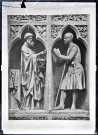 Statues de la face intérieure du portail de la cathédrale de Reims (Marne).